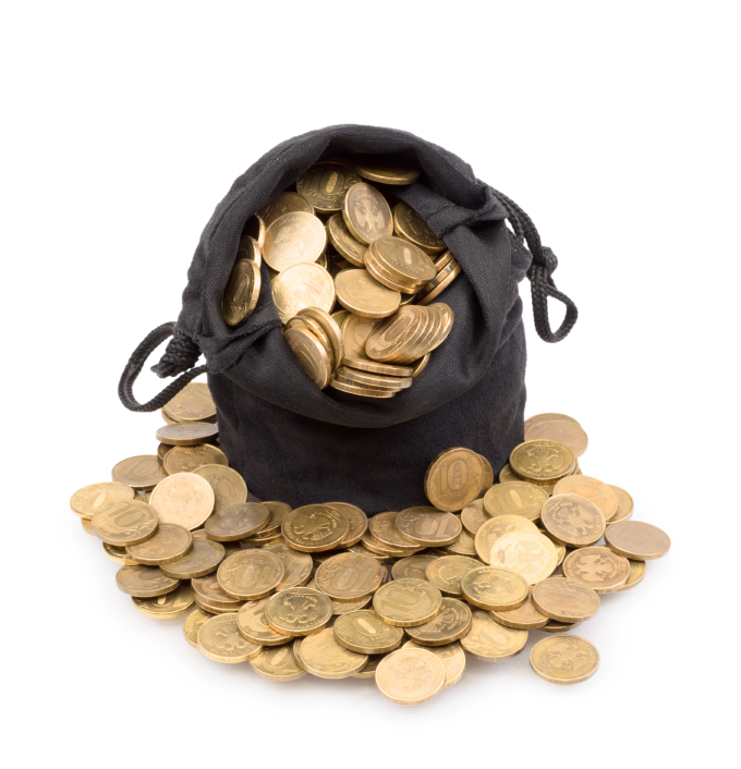 bag of gold coins